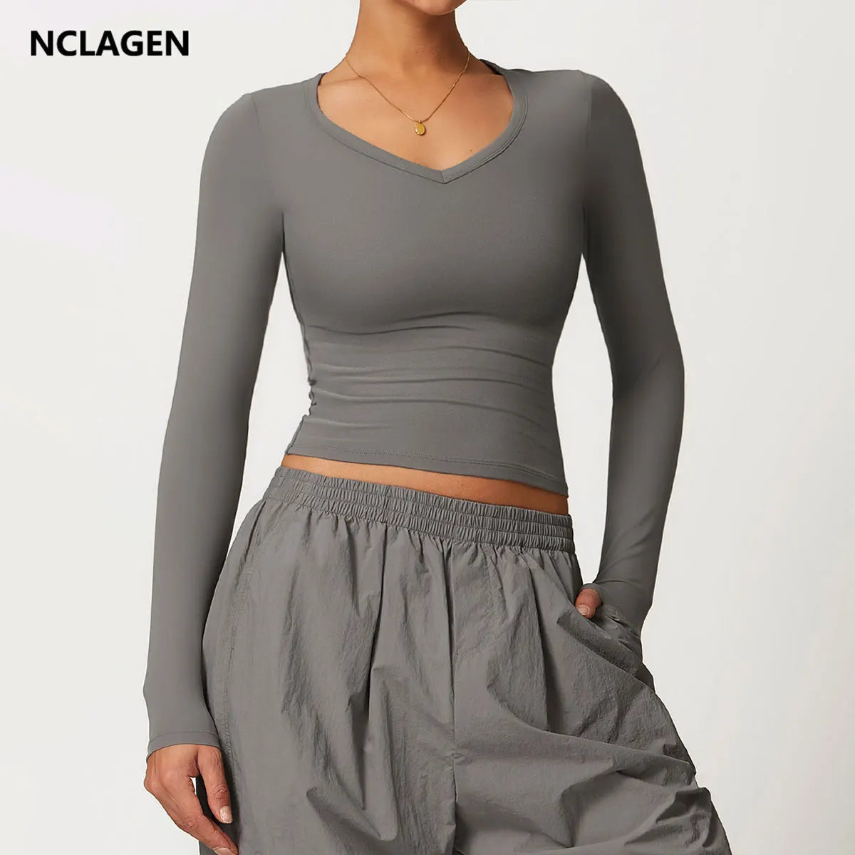 Yoga Clothing Long Sleeved V-neck